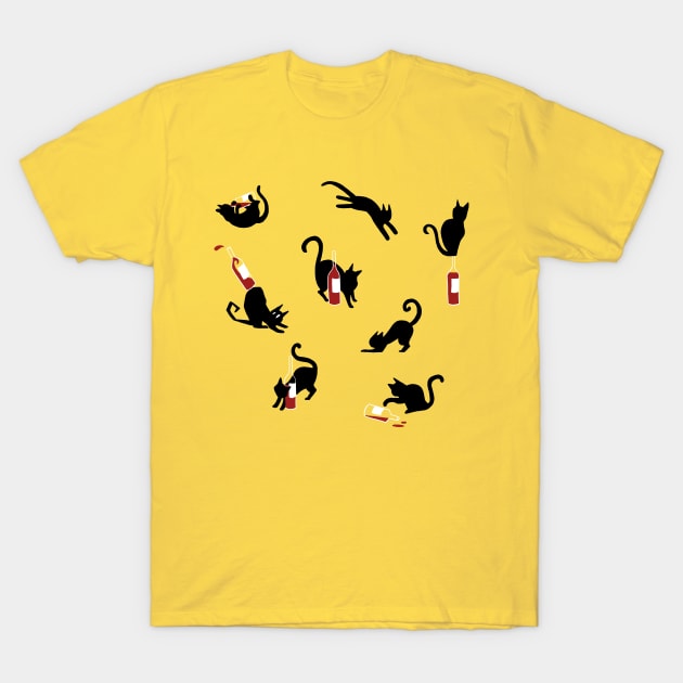 Cats and Wine T-Shirt by GiuliaM